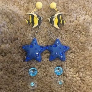 ⚫️5/$25 Under the Deep Blue Sea Earring Set⚫️